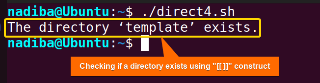 Checking if a directory exists using "-d" operator with "[[ ]]" construct