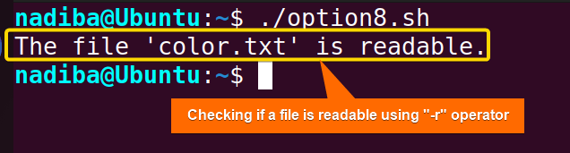 Checking if a file is readable using '-r' operator in Bash