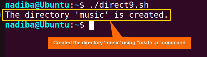 Creating a directory when it doesn't exist in Bash by using the 'mkdir -p' command