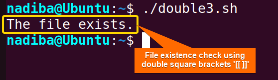 File existence check using double square brackets '[[ ]]' in Bash 'if' statement