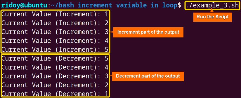 C-style "for" Loop with Pre-increment and Decrement