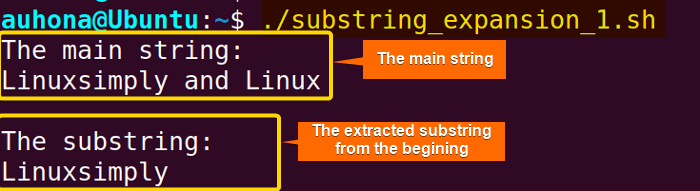 Index-based substring extraction from the start index in Bash.
