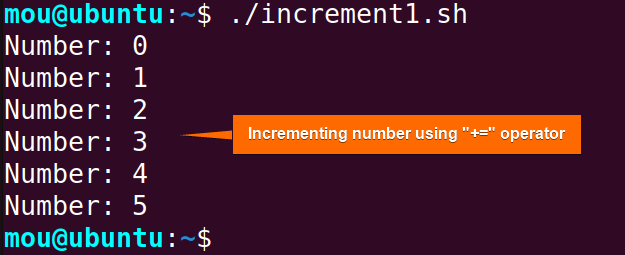 incrementing number using += operator in a while loop