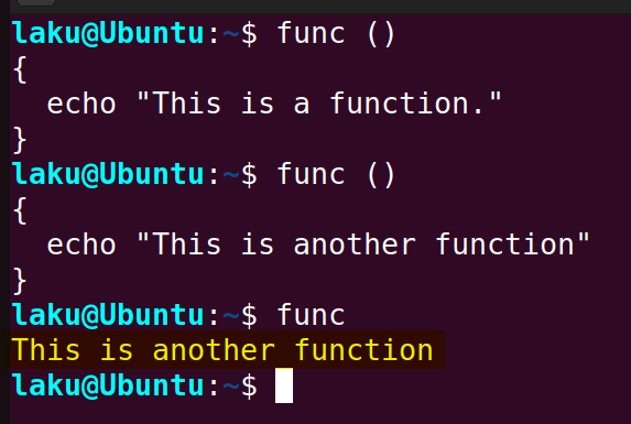 Overriding function in Bash