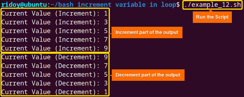C-style "while" Loop with Increment and Decrement