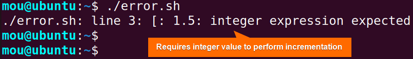 error in incrementing non-integer number using while loop