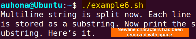 Bash split multiline string using parameter expansion.