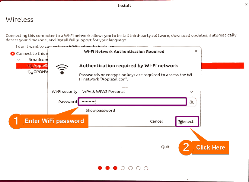 Connecting to WiFi network