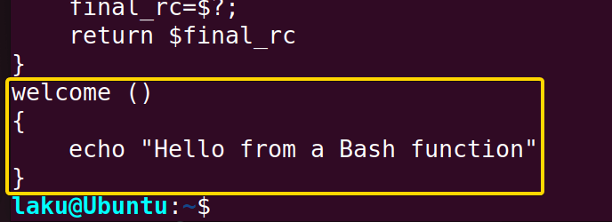 Visualizing the content of a Bash function