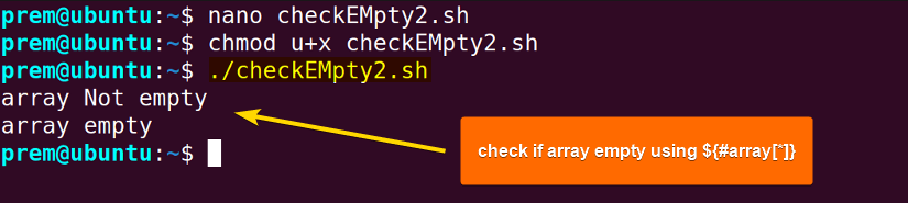bash empty array check using asterisk
