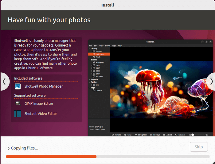 Ubuntu installation progress