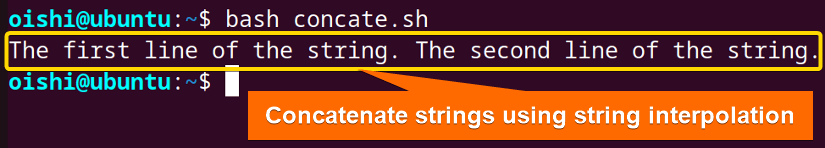 Concatenation using string interpolation