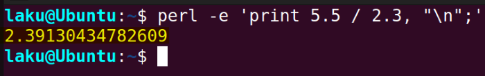 perl command to divide floating point numbers