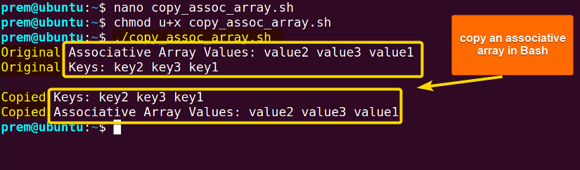 copy associative array in Bash