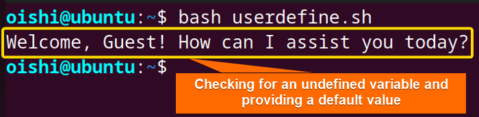 Check undefined variable