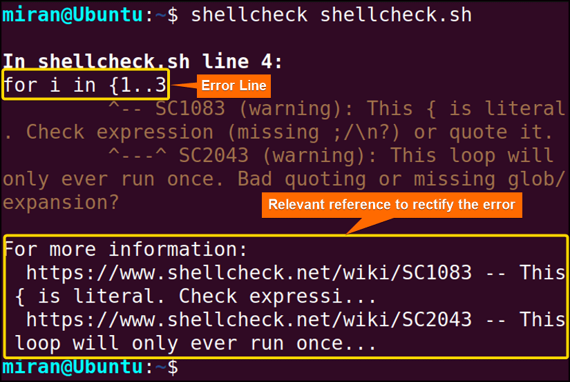 Using “ShellCheck” Command for Bash Debugging