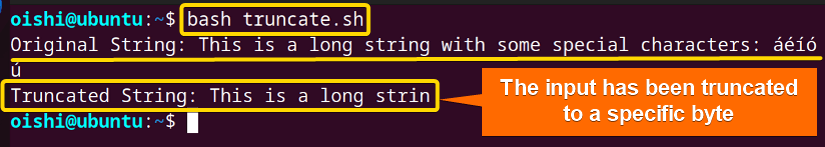 Truncate a string to a specific size