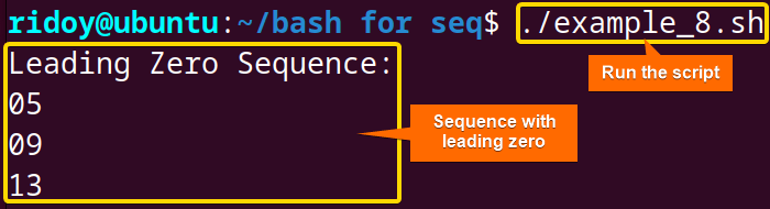 sequence with Leading Zero