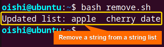 Remove a string from a list