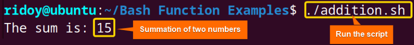 add numbers using function