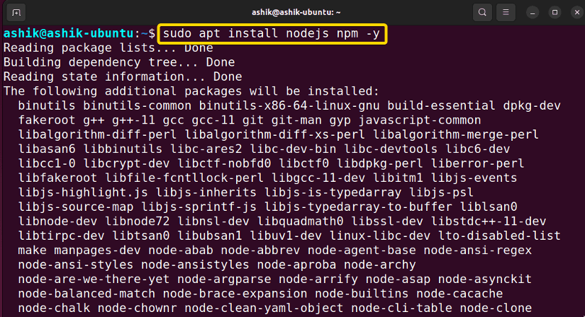 installing nodejs and npm using apt