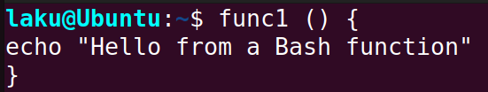 Defining a function in the terminal