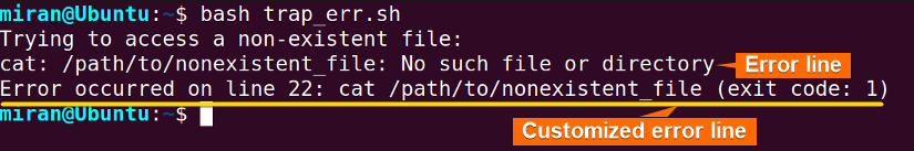 Handle Error with “trap ERR” Command in Bash