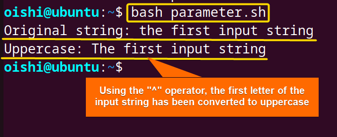 Using parameter expansion, convert the first letter to uppercase