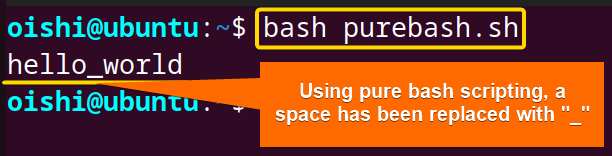 Replace a space with underscore in bash