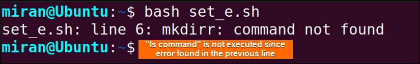 Using “set -e” Command to Exit on Error