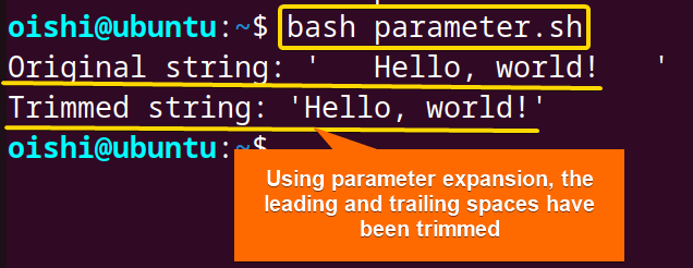 Trim using parameter expansion
