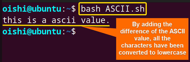 Convert the characters using its ASCII value