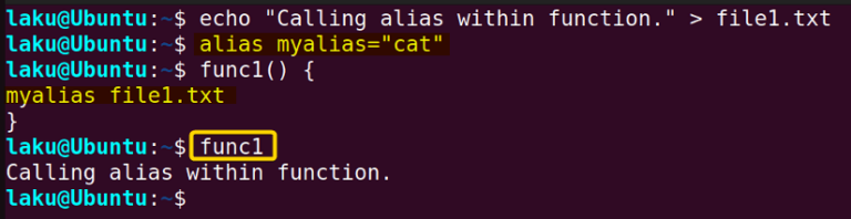 How To Use Alias And Functions In Bash [Reference Manual] - LinuxSimply