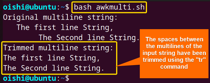 Trim spaces from a multiline string