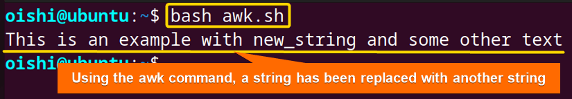 Replace string using the awk command