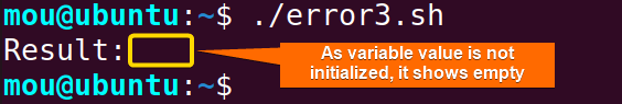 unset variable value error