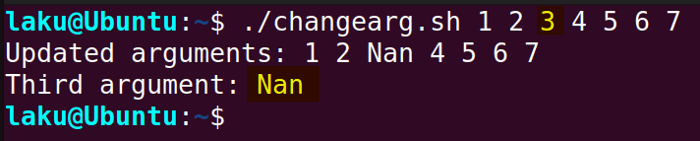 Changing command line argument uisng set command