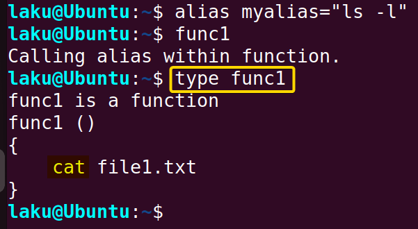 Features of aliases in bash function