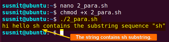 A substring is found inside a string.