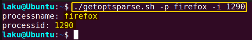 Accessing argument in Bash script using the getopts command