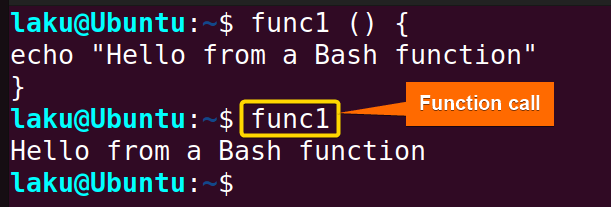 Calling a function defined in the terminal