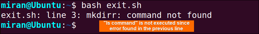 Exit Code with “exit 1” Command