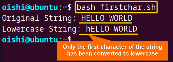 Convert the first character to lowercase