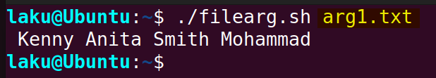 Passing a file as the first argument in Bash