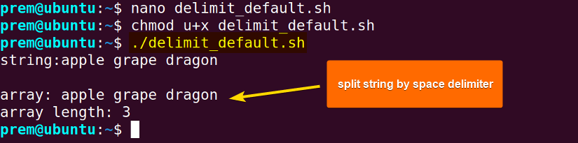 space delimiter to convert string to array