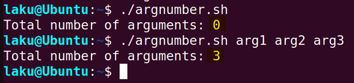 Getting number of arguments passed to a script