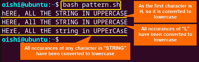 Matching pattern of the string converted to lowercase in bash