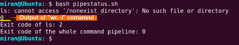 Using PIPESTATUS Array to Handle Piped Command