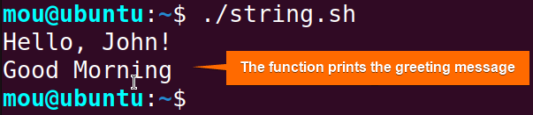 returning string from bash function