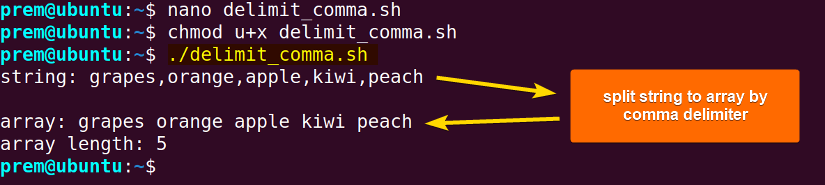 comma to split and convert string to array